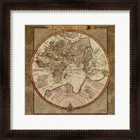 Framed 'Damask World Map II' border=