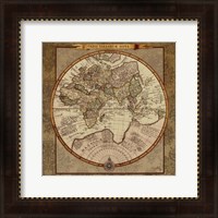 Framed Damask World Map II