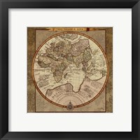 Framed 'Damask World Map II' border=