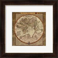 Framed 'Damask World Map II' border=