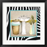 Framed 'Zebra Bath II' border=