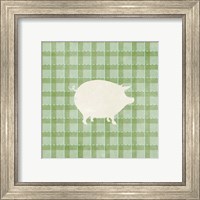 Framed 'Farm Pig on Plaid' border=