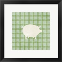 Framed 'Farm Pig on Plaid' border=