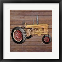 Framed Tractor on Wood I