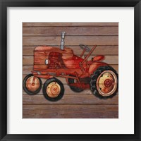 Framed Tractor on Wood II