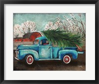 Blue Truck and Tree I Framed Print