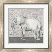 Framed 'Introspective Elephant' border=