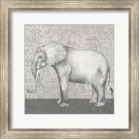 Framed 'Introspective Elephant' border=