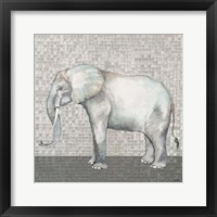 Framed 'Introspective Elephant' border=