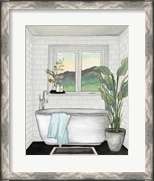 Framed 'Modern Black and White Bath I' border=