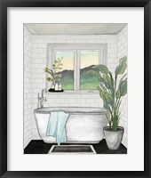 Modern Black and White Bath I Framed Print