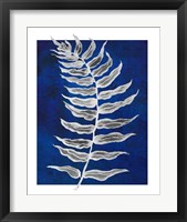 Framed 'Blue Fern in White Border I' border=