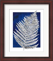 Framed 'Blue Fern in White Border II' border=