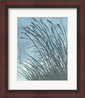 Framed 'Tall Grasses on Blue I' border=