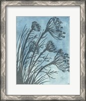 Framed 'Tall Grasses on Blue II' border=