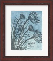 Framed 'Tall Grasses on Blue II' border=