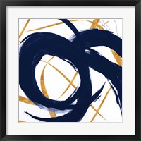 Framed Navy with Gold Strokes II