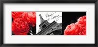 Framed Eiffel Tower Red Roses