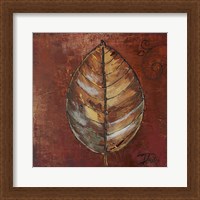 Framed 'New Leaf IV (russet)' border=