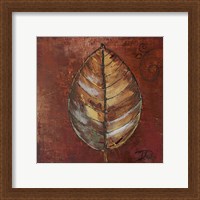 Framed 'New Leaf IV (russet)' border=