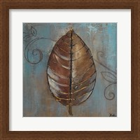 Framed 'New Leaf V (blue)' border=