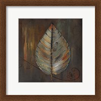 Framed 'New Leaf VI (brown)' border=