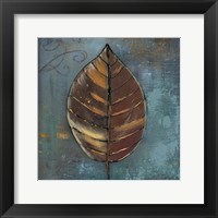 Framed 'New Leaf VII (blue/grey)' border=