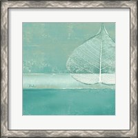 Framed 'Less is More on Teal I' border=