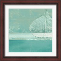 Framed 'Less is More on Teal I' border=