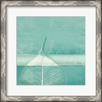 Framed 'Less is More on Teal II' border=