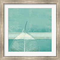 Framed 'Less is More on Teal II' border=