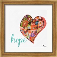 Framed 'Hearts of Love & Hope I' border=