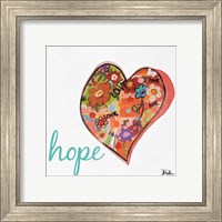 Framed 'Hearts of Love & Hope I' border=