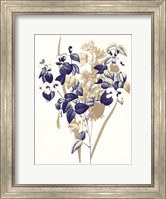 Framed Indigo Flowers Four