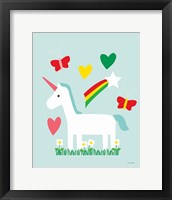 Framed 'Unicorn Fun II' border=