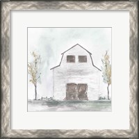 Framed 'White Barn IV' border=