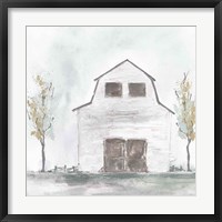 Framed 'White Barn IV' border=