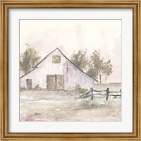 Framed 'White Barn II' border=