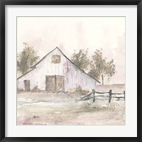 Framed 'White Barn II' border=