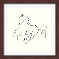 Framed 'Line Horse III' border=