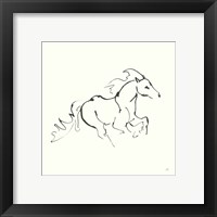 Framed 'Line Horse II' border=