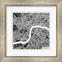 Framed 'London Map Black' border=