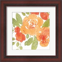 Framed 'Peachy Floral II' border=