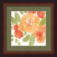 Framed 'Peachy Floral II' border=