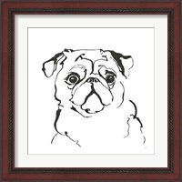 Framed 'Line Dog Pug I' border=