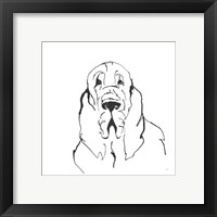 Framed 'Line Dog Bloodhound II' border=