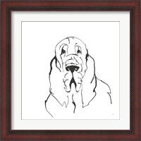 Framed 'Line Dog Bloodhound II' border=