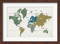 Framed Peace and Lodge World Map