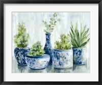 Framed Chinoiserie Plants Bright