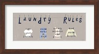 Framed Laundry Rules I Gray